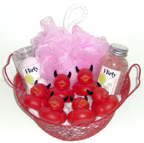 Little Devil Rubber Duck Bath Basket by The Obsession Box Co