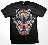 Music Is My Life Mens T-shirt, Liquid Blue Old School Tattoo Style Guitar Design Mens Shirt