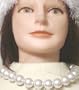 One Strand Simulated Large White Pearls Choker Necklace Earrings on Clips for Women Teens