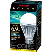 TOSHIBA E-CORE LED電球 一般電球形6.9W(白色相当) LEL-AW6N/2