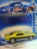 Hot Wheels Tail Dragger California Blue Lace Wheels - '67 Chevy Camaro Green Open Hood Scale 1:64