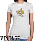 NCAA Oral Roberts Golden Eagles Ladies White Distressed Logo Vintage Slim Fit T-shirt