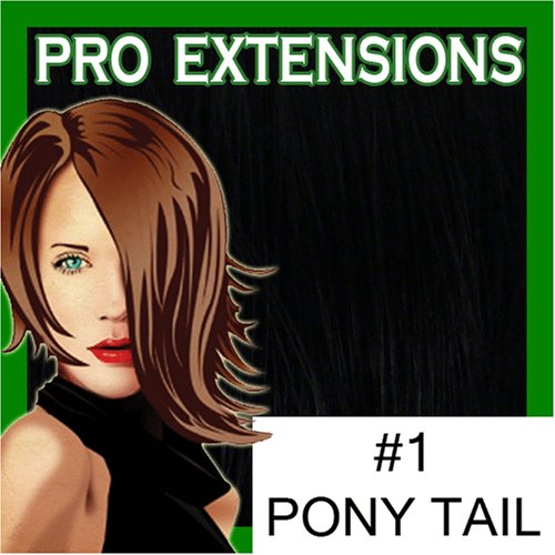 #1 Black Pro Extensions Kanekalon clip in on ponytail, long lasting synthetic fiber looks and feels like real human hair