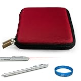 Hard Cube Carrying Case for E-Book Barnes and Nobles Nook Color + Executive Stylus Pen with Laser Pointer and LED Light (Red) ~ Bestpriceshop