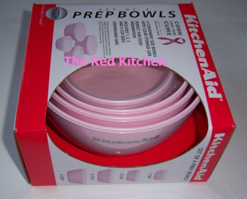 KitchenAid Pink set of 4 Prep Bowls & lids