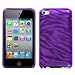 Flexi Soft Gel Skin Case for Apple iPod Touch 4th Generation - Zebra Print (Purple)