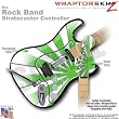 Rising Sun Green WraptorSkinz Skin fits Rock Band Stratocaster Guitar for Nintendo Wii, XBOX 360, PS2 & PS3 (GUITAR NOT INCLUDED)
