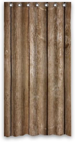 36" x 72" Waterproof Bathroom Fabric Shower Curtain, Vintage Stripes Wood Tree Pattern Print Design