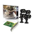 SAVE $126.96 - Lorex QLR464 4-Channel PCI DVR Card with 4 Indoor/Outdoor Night Vision Security Camera (Black) $272.99