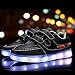 EQUICK Light Up Shoes Kids USB Charging Flashing LED Sneakers 11 Colors Modes Boys Girls,CLD02,01,32