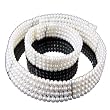 Freshwater Cultured White Button Shape Pearl Necklace Choker and Bracelet *** Augustina Jewelry Special Design !