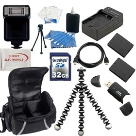 SSE Mega bundle for Fuji FinePix JX375, JX400, JX405, JX420, JX500, JX520, JX550, JX580, JX590, JX700 Digital Cameras. Includes: Replacement NP45 Battery + Rapid Charger, Carrying Case, 32gb SDHC Memory Card, HDMI Cable, Flash, Gripster Tripod and more...