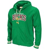 Milwaukee Bucks Kelly Green Mitchell & Ness Arch Fleece Full Zip Sweatshirt