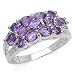 2.16 Carat Genuine Amethys Sterling Silver Cluster Ring