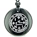 Sigil of the Archangel Thavael Amulet Black Agate Magic Pendant Necklace