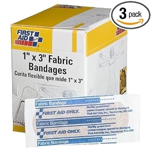First Aid Only 1 X 3 Fabric Bandage, 100-Count Boxes (Pack of 3) by First Aid Only