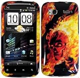 Tmobile HTC Sensation 4g Accessory - Fire Skull Designer Hard Case Cover