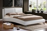 4ft 6 Double Birlea Carnaby White Faux Leather Bed