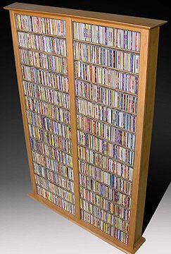 Spartak Bookcase Media Tower – Tall Double 2412OAK (Oak) (76″H x 52″W x 9.5″D)