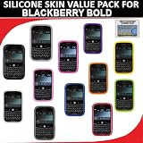 Silicone Skin 12 pc. Value Pack for your Blackberry Bold 9000 (Black, White, Clear, Smoke, Blue, Green. Red, Yellow, Orange, Purple, Light Pink, Hot Pink) Bonus DBRoth Microfiber Cleaning Cloth Included