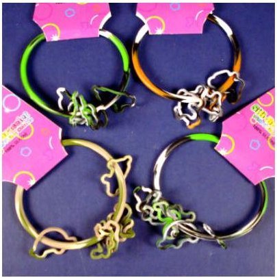 51oApytTCfL Set of 2 CamoUflage Silicone Bracelet w/ 12 Mini Ring Bandz Ringz Charms