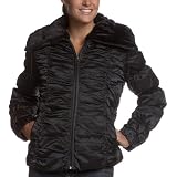 1 Madison Women's Down Jacket With Faux Fur Collar,Black,Large