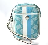 NEW AUTHENTIC COACH SIGNATURE MULTI FUNCTION Camera/iPhone/iPod/Cosmetic CASE POUCH (Slate/Ivory)