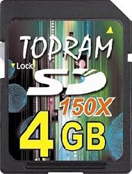 4GB SD 150X card compatible with Treo 700W, TomTom 300