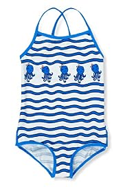 Square Neck Striped Octopus Swimsuit