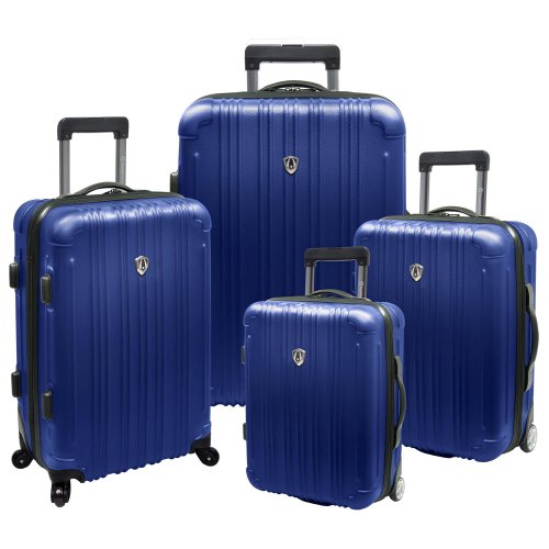Cheap Traveler's Choice New Luxembourg 4 Piece Exp. Hardside Luggage Set (Navy)