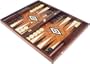 Manopoulos Mahogany Backgammon Set with Black & Maple Points - Large