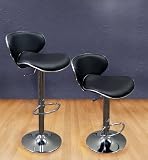 51oAzQvEYvL. SL160  Modern Set of (2) Brand New Black Swivel Leather Bar Stool Pub Barstool