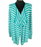 Jones New York Open Striped Long Sleeve Cardigan