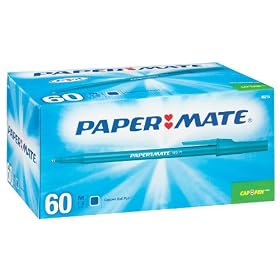 Paper Mate Write Bros. Stick Medium Tip Ballpoint Pens, 60 Blue Ink Pens (4621501)