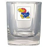 NCAA Kansas Jayhawks Square Rocks Glass