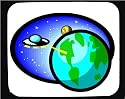 Decorated Mouse Pad with "flying saucer", ufo, "unidentified flying object", space, beam, earth, "science fiction"