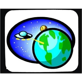 Mouse Pad with "flying saucer", ufo, "unidentified flying object", space, beam, earth, "science fiction"