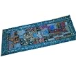 Maya Blue Hand Embroidered Indian Beaded Sari Patchwork Wall Table Runner 70