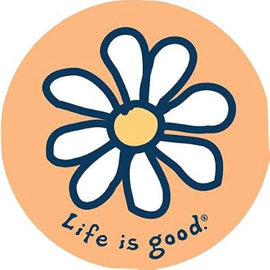 Amazon.com - Life is good Unisex Daisy Sticker, Orange, One Size ...