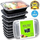 Bento Lunch Box Set - Meal Prep Food Storage - Restaurant Containers - Plastic Foodsaver (9pk, 38oz)