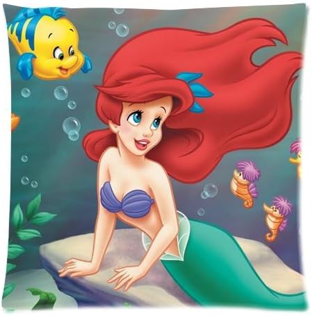 the Little Mermaid Zippered Throw Pillow Cases Cover Cushion Case 18x18 (Two sides)