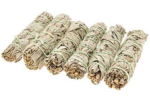 6 pack - premium california white sage smudge sticks, e…