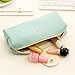 MiCoolker Cute Cartoon Bearded Pencil Pen Case Pouch Cosmetic Makeup Bag, Set of 2 (Green and Pink)