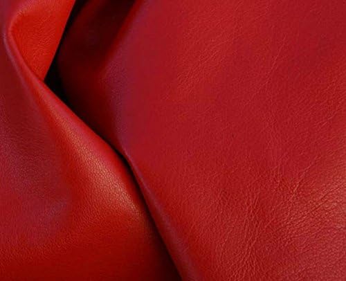LAMBSKIN LEATHER SKIN HIDES - VARIOUS COLORS FULL SKIN HIDE - 8 Sq.ft (Caprice) (Red)