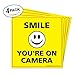 Smile You're on Camera Sign, Dimne, Package 4 Mil Vinyl Decal Stickers USA Made by My Sign Center