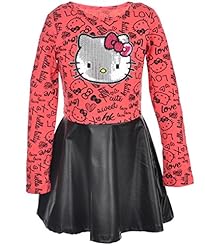 Toddler Cotton/Faux-Leather/Polyester/Spandex  Dress