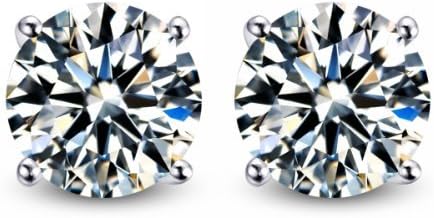 Body Fashion Surgical Steel Choice of 7 Sizes Round Solitaire Sparkling Clear Crystal Diamond Unisex Mens Stud Earrings