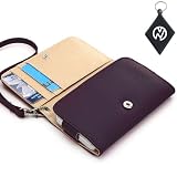 Samsung Galaxy S III MINI ( I8190 - S3 MINI VERSION ONLY) Wallet - Purple Clutch Carrying Cover Case with Built-In Credit Card Slots and Detachable Handstrap + NuVur ™ Keychain (ESAMWLU1)