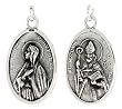 Sterling Silver St. Monica and St. Augustine Medal 15/16" X 5/8" (24 mm X 16 mm).