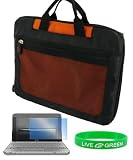 51oBOlPqIVL. SL160  HP Mini 1000 XP 8.9 Inch Lightweight Checkpoint Friendly Netbook Bag + Screen Protector   Orange Black